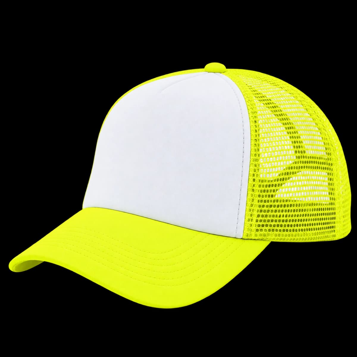 Gorra Trucker Clásica Flúo - Frente Blanco amarillo fluo